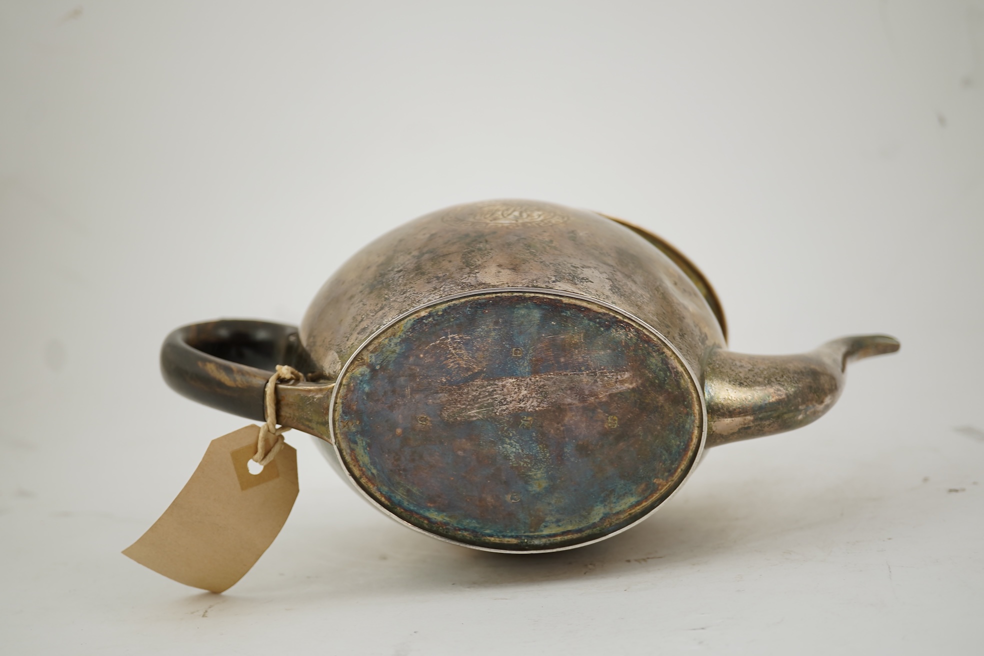A George III silver oval teapot and matching oval stand, by John Eames